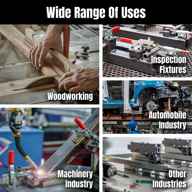 POWERTEC مشبك قابل للتبديل، سعة تحمل 400 رطل، قفل U قابل للتعديل 323 مع مقبض يد مضاد للانزلاق لأدوات النجارة والتركيبات، حاملة إطارات، صندوق أدوات، خزانة (20310-P2)، 2 قطعة، عبوة من 1 - Image 5